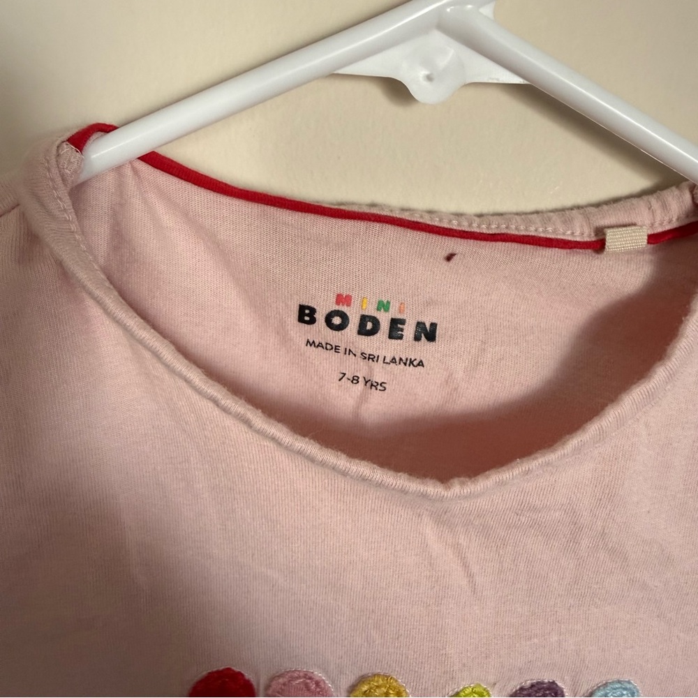 Mini Boden Girl’s Light Pink Christmas Lift the Flap Long Sleeve T-Shirt Sz 7-8 - Picture 5 of 8